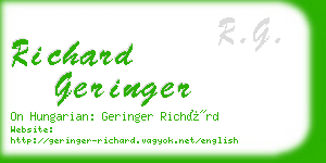 richard geringer business card